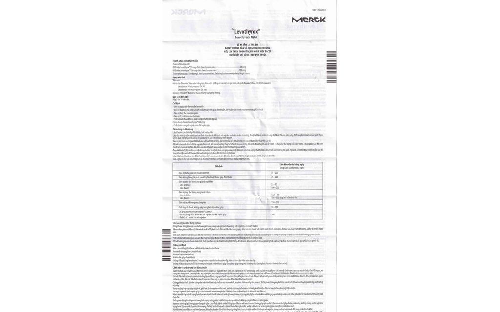 Thuốc Levothyrox 50µg Merck điều trị bướu giáp, suy giáp, ung thư giáp (2 vỉ x 15 viên)