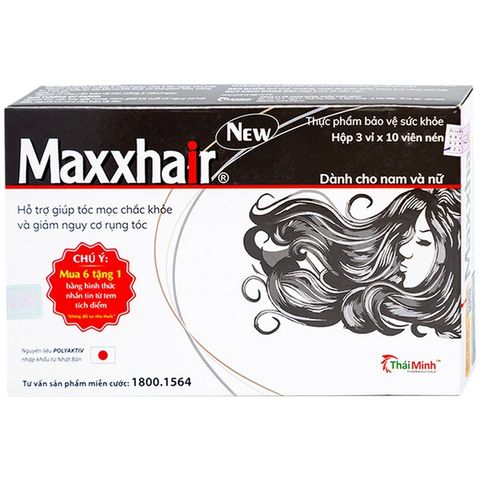 Viên uống Maxxhair New ngăn rụng tóc, trị hói đầu (Hộp 30 viên)