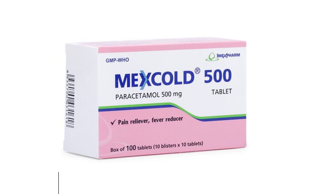 Thuốc Mexcold 500mg Imexpharm giúp giảm đau, hạ sốt (100 viên)