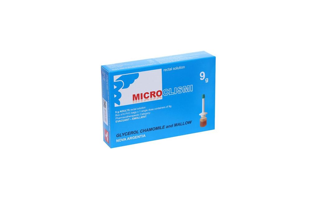 Dung dịch thụt trực tràng Microclismi Nova Argentia điều trị táo bón (6 túi x 1 tuýp x 9g)