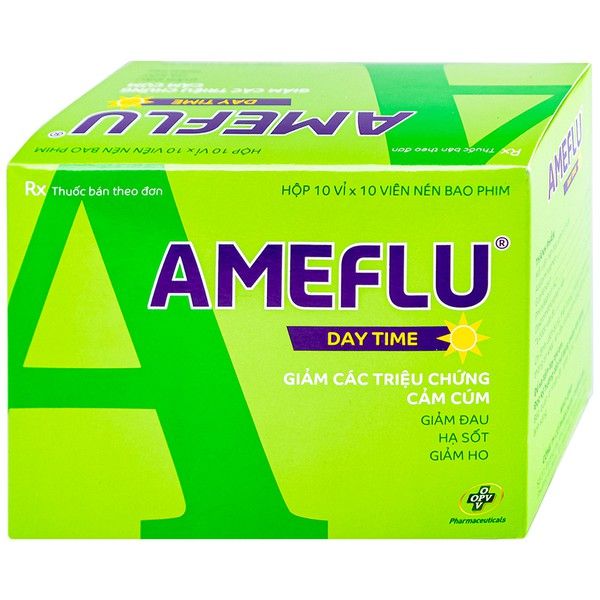 Thuốc Ameflu Day Time OPV giảm triệu chứng cảm cúm (10 vỉ x 10 viên)
