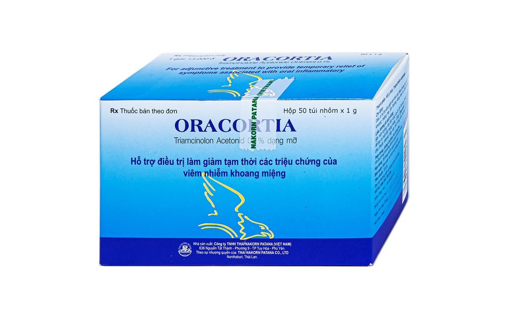 Thuốc bôi Oracortia Nakorn điều trị nhiệt miệng (50 gói)