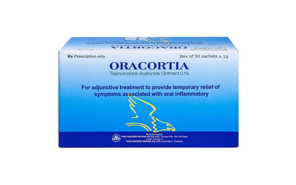 Thuốc bôi Oracortia Nakorn điều trị nhiệt miệng (50 gói)