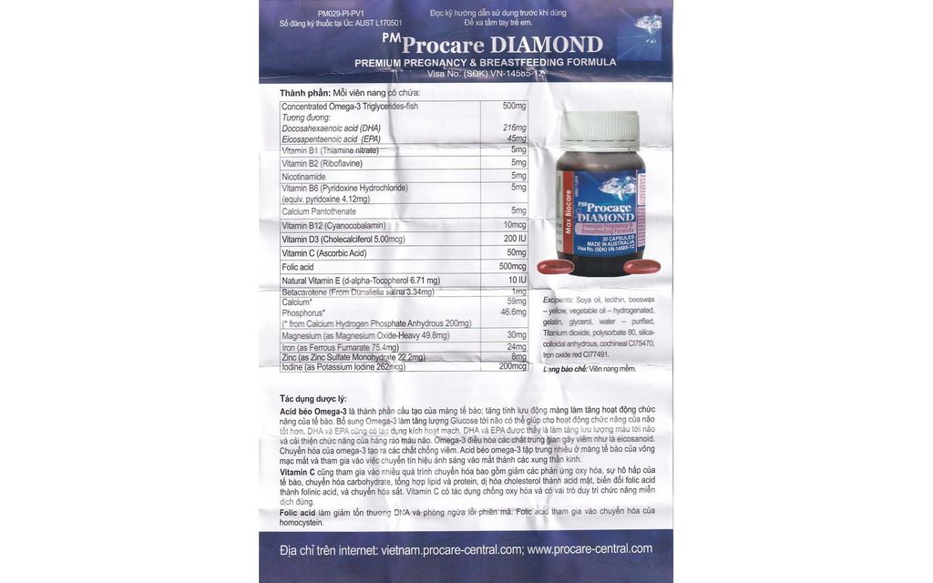Viên uống Procare diamond (lọ 30 viên)