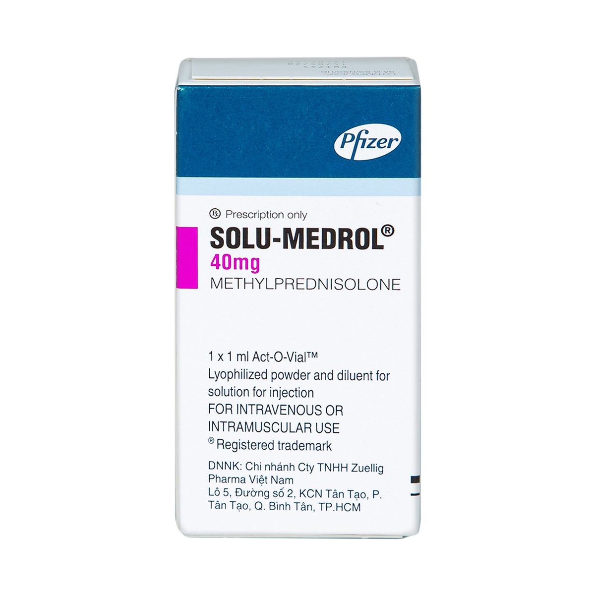 Bột Pha Tiêm SoluMedrol 40Mg Pfizer Chống Viêm, Ức Chế Miễn Dịch (1 L