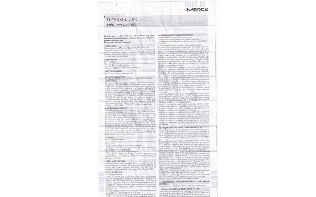 Thuốc Thyrozol 5mg Merck điều trị cường giáp (10 vỉ x 10 viên)