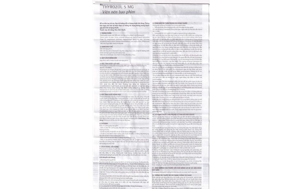 Thuốc Thyrozol 5mg Merck điều trị cường giáp (10 vỉ x 10 viên)