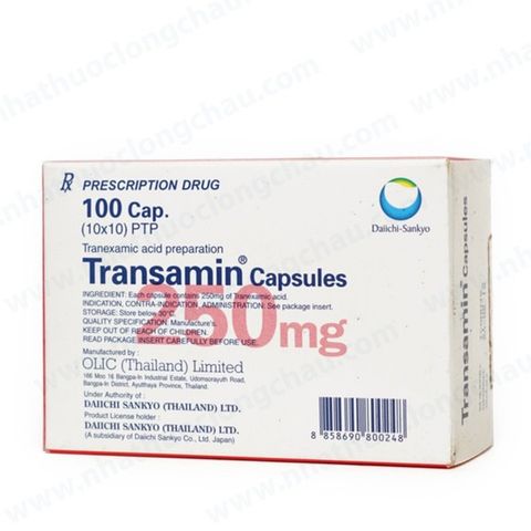 Thuốc Transamin 250mg Daiichi điều trị chảy máu bất thường (10 vỉ x 10 viên)