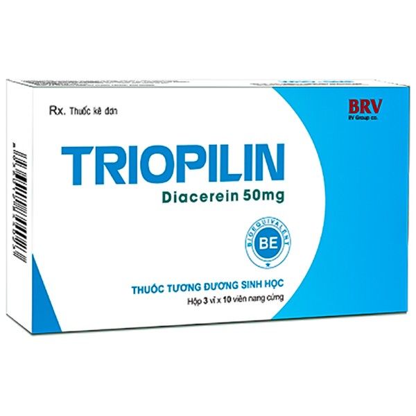 Thuốc Triopilin- Diacerin 50mg- điều trị triệu chứng thoái hoá khớp (3 vỉ x 10 viên)
