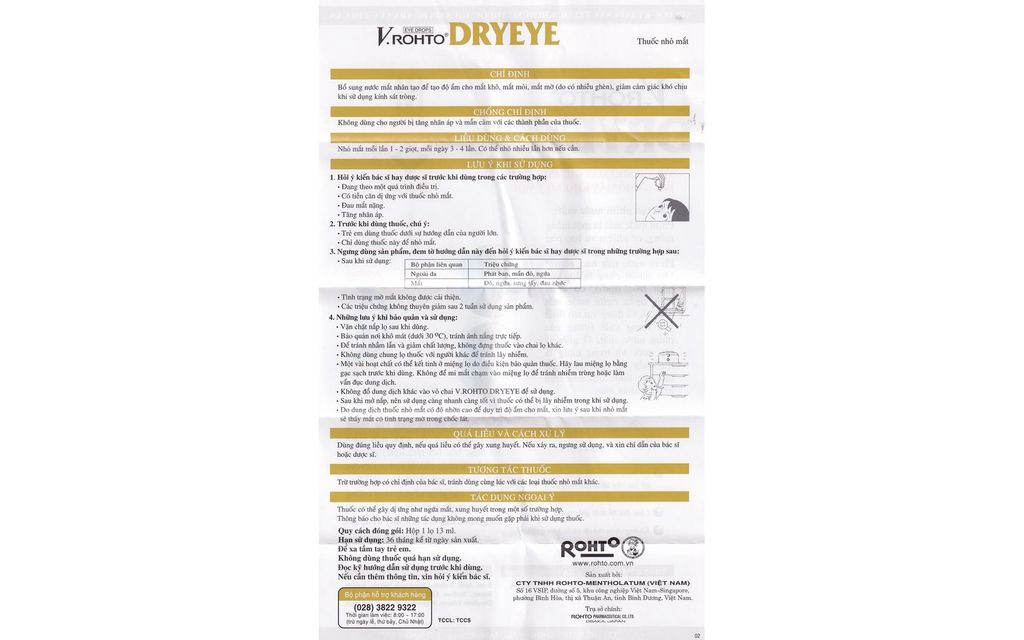 V.Rohto DryEye - Nhỏ mắt, dưỡng mắt, khô mắt, mỏi mắt, cận thị.