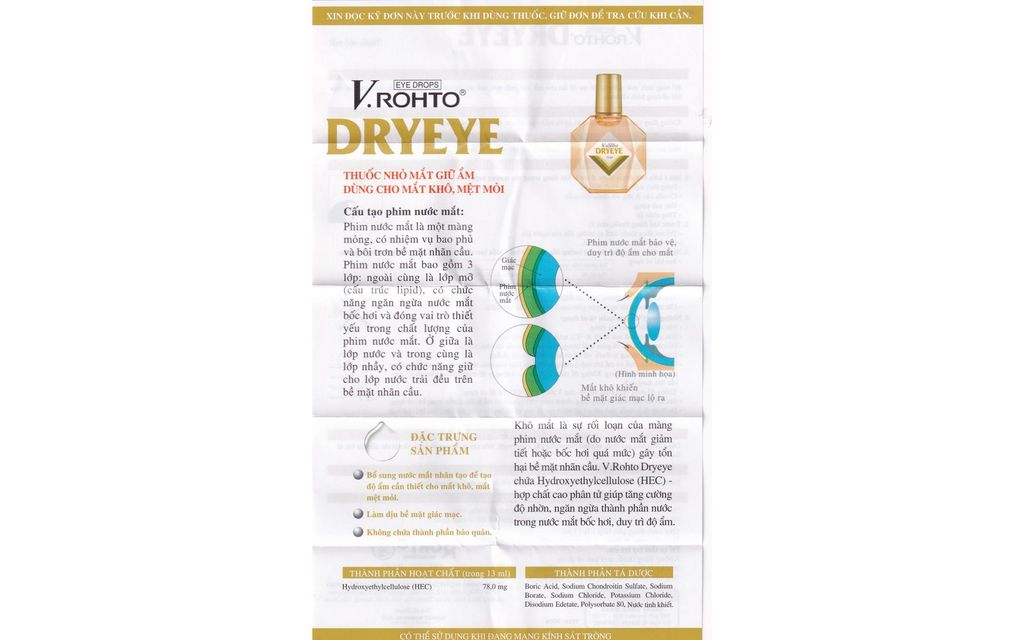 V.Rohto DryEye - Nhỏ mắt, dưỡng mắt, khô mắt, mỏi mắt, cận thị.