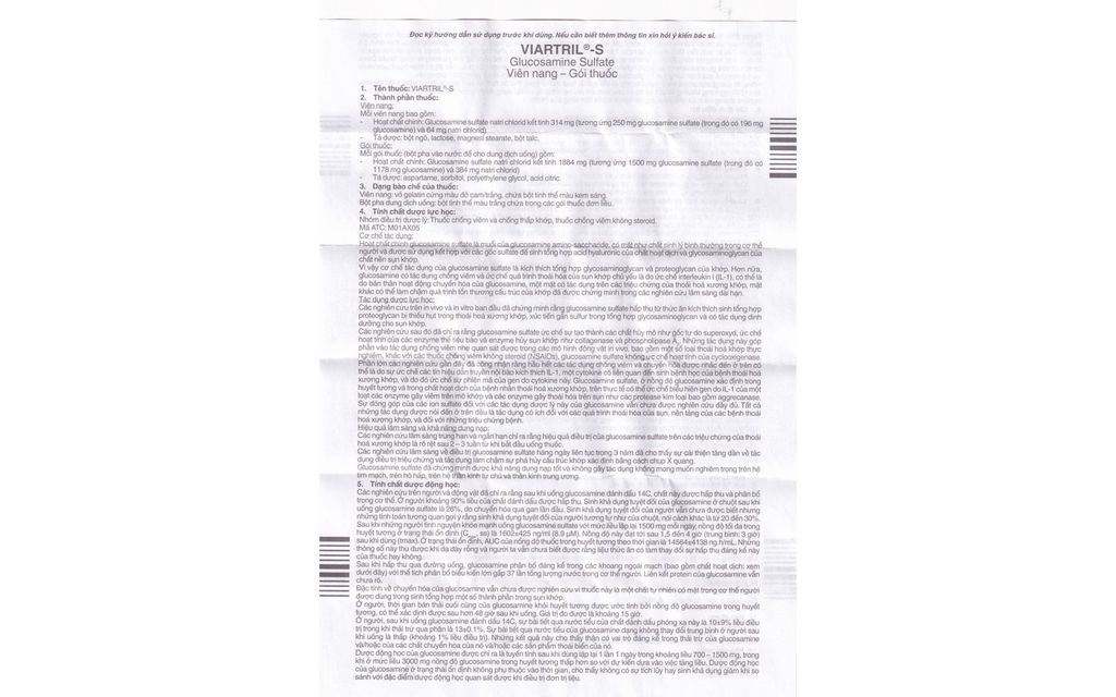 Thuốc Viartril-S 1500Mg Rottapharm Trị Thoái Hóa Khớp Gối (Hộp 30 Gói)