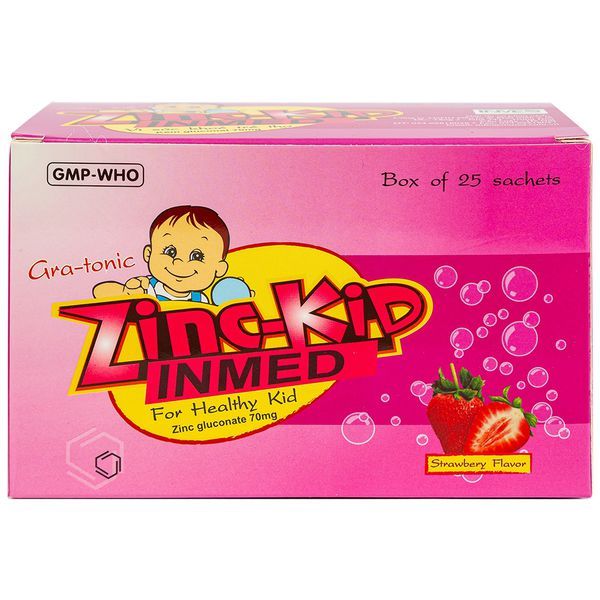 Cốm bổ Zinc-Kid 70mg Nam Hà hương dâu bổ sung kẽm cho trẻ em (25 gói)