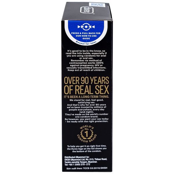 Bao cao su Durex Kingtex ôm sát, vừa vặn (12 cái)
