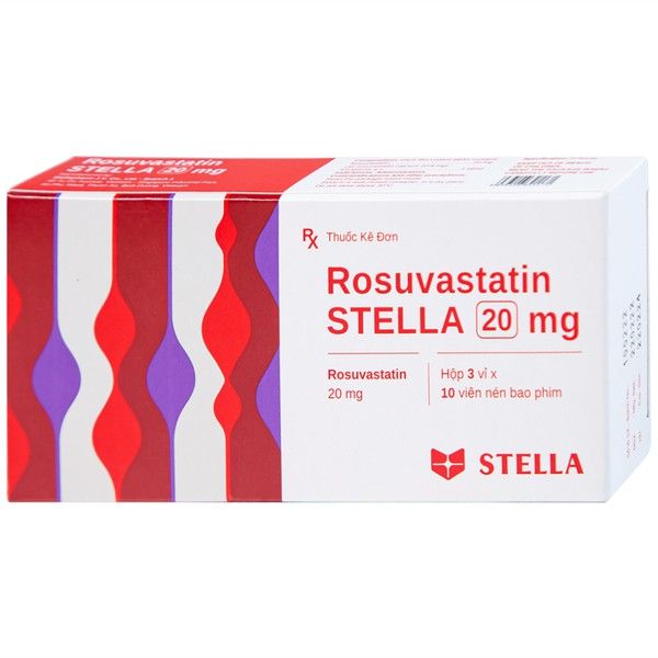Thuốc Rosuvastatin Stella 20mg điều trị rối loạn lipid máu (3 vỉ x 10 viên)