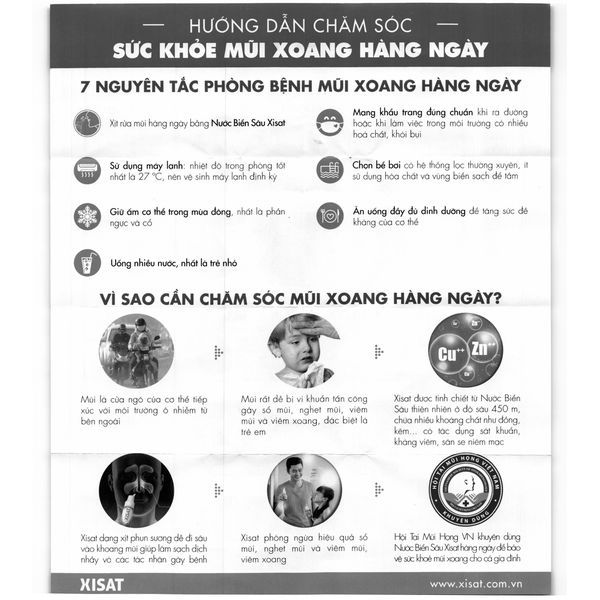 Xịt mũi nước biển sâu Xisat 75ml xịt sạch thông mũi dùng cho người lớn