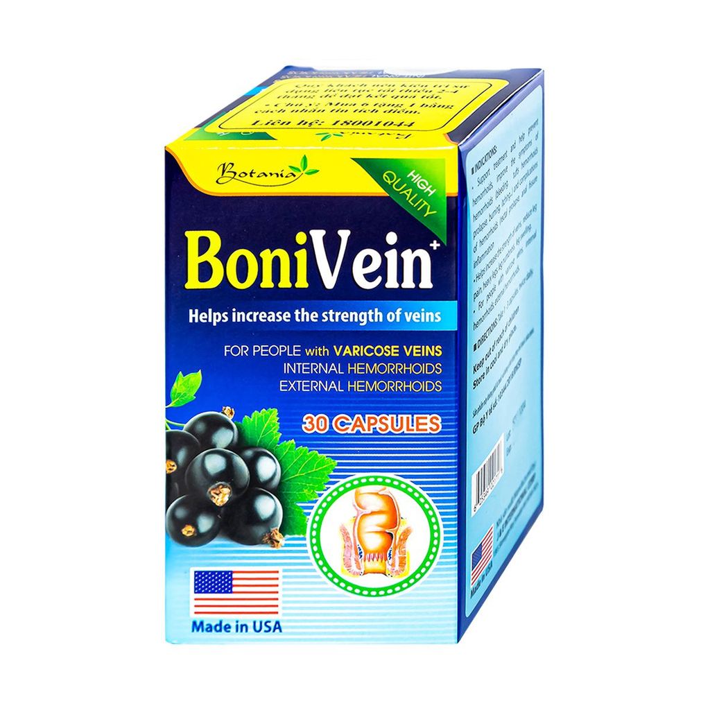 Viên uống BoniVein Botania hỗ trợ tăng sức bền của tĩnh mạch (30 viên)