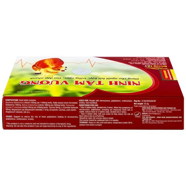 Viên uống cho người rối loạn nhịp tim Ninh Tâm Vương 30 viên