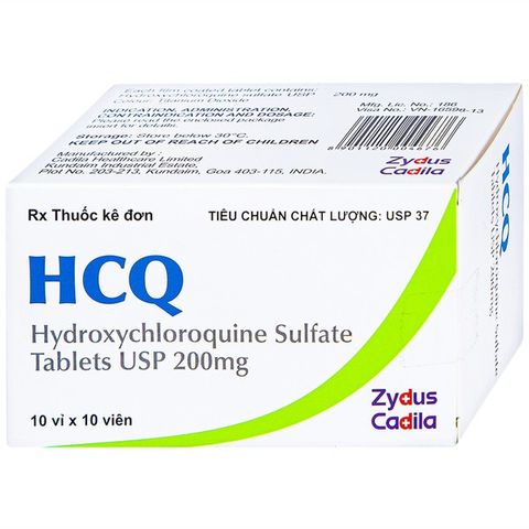 Thuốc HCQ 200mg Zydus Cadila phòng và điều trị sốt rét cấp tính (10 vỉ x 10 viên)