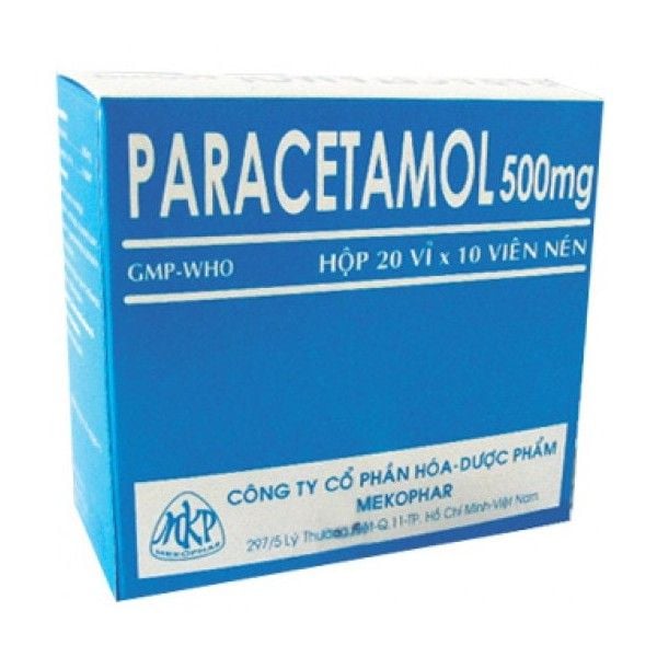 Thuốc Paracetamol 500mg Mekophar giúp giảm đau, hạ sốt (20 vỉ x 10 viên)
