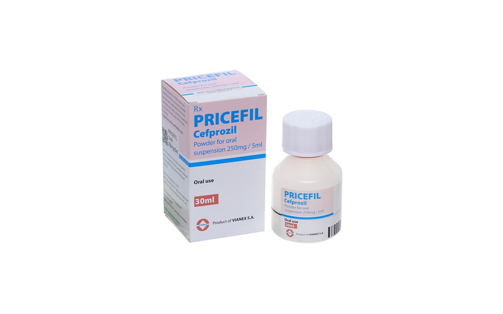Thuốc Pricefil 250mg/5ml Vianex điều trị nhiễm khuẩn đường hô hấp (30ml)