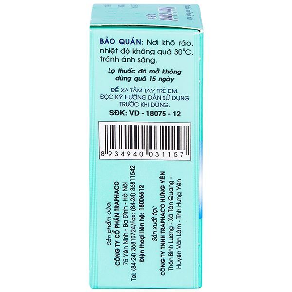 Thuốc nhỏ mắt, mũi Natri Clorid 0.9% Traphaco