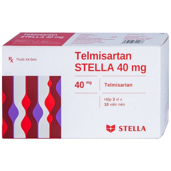 Thuốc Telmisartan Stella 40mg điều trị, phòng ngừa bệnh tim mạch (3 vỉ x 10 viên)