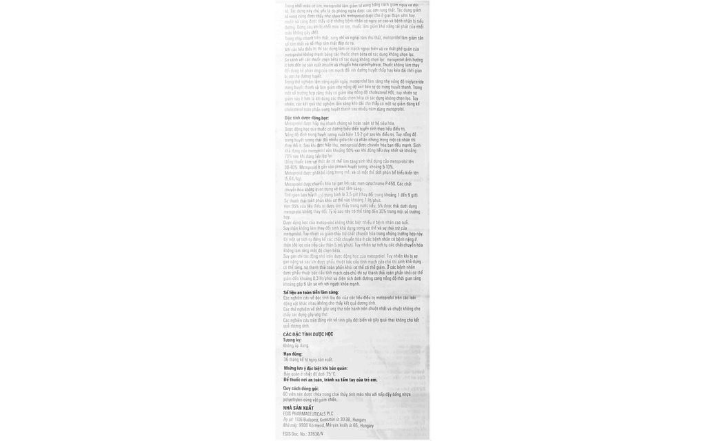 Thuốc Egilok 50mg Egis Pharma điều trị tăng huyết áp, đau thắt ngực (60 viên)