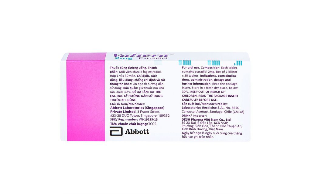 Thuốc Valiera 2mg Abbott điều trị chứng rối loạn vận mạch (30 viên)