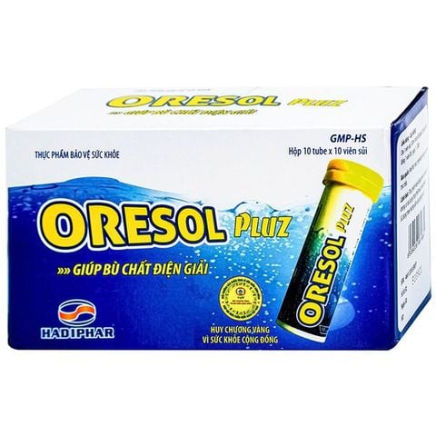 Viên sủi Oresol Pluz Hadiphar giúp bù chất điện giải (100 viên)