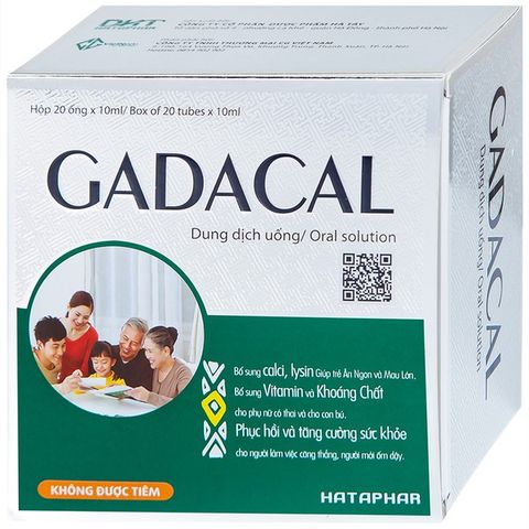 Gadacal (20 ống) - hỗ trợ điều trị thiếu vitamin, khoáng chất (20 ống x 10ml)