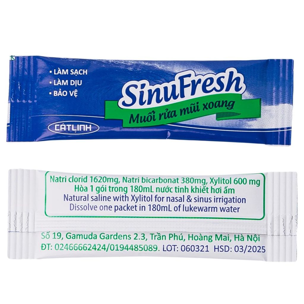 Muối Rửa Mũi Xoang Sinufresh Cát Linh Vệ Sinh, Bảo Vệ Khoang Mũi (50 Gói)
