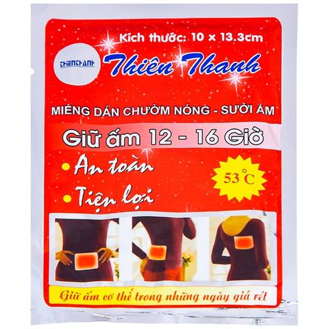 Miếng dán sưởi ấm Thiên Thanh giữ nhiệt 12 - 16 giờ (10 miếng x 10 cm x 13.3 cm)