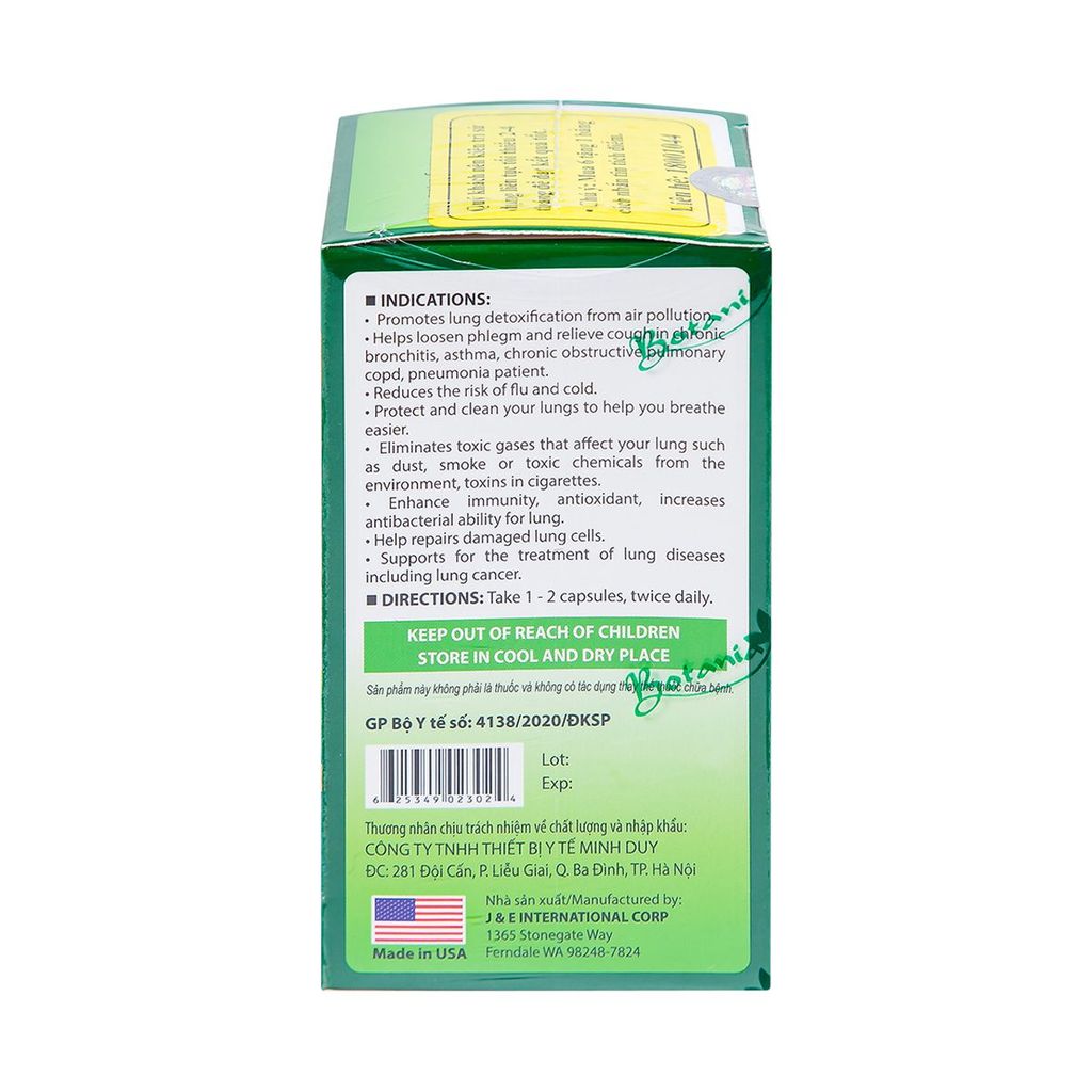 Viên uống Boni Detox Botania hỗ trợ điều trị viêm phế quản mãn tính, viêm phổi (30 viên)