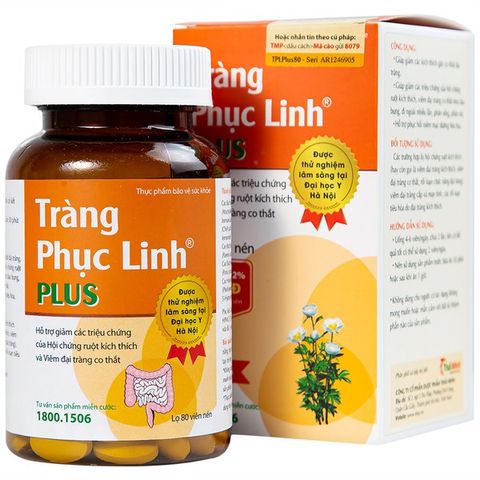 Viên uống hỗ trợ trị hội chứng ruột kích thích Tràng Phục Linh Plus 80 viên