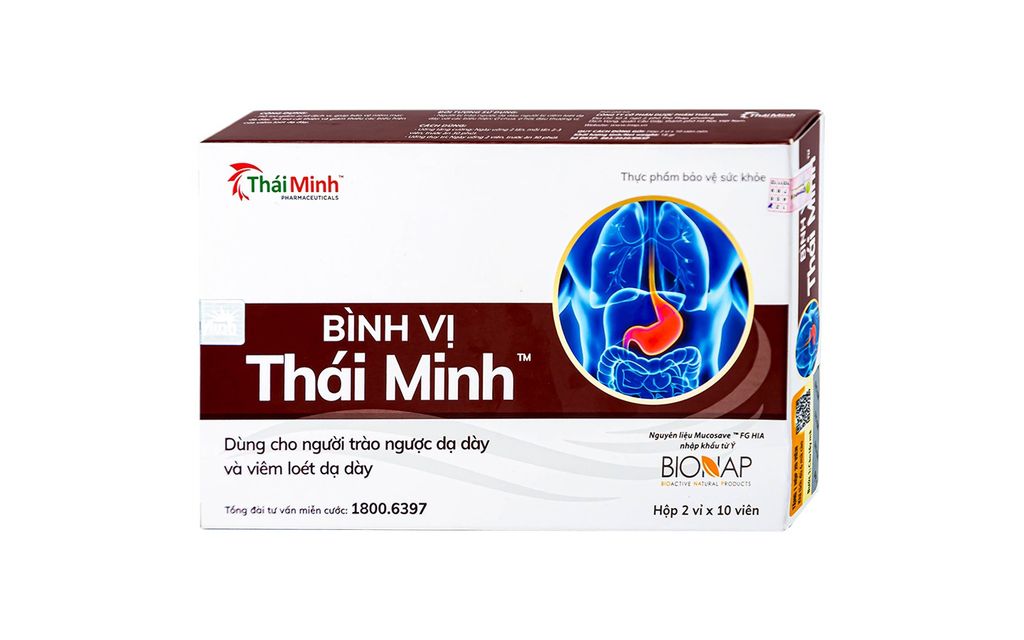 Viên Uống Bình Vị Thái Minh Hỗ Trợ Trào Ngược, Viêm Loét Dạ Dày 20 Viên