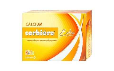 Calcium corbiere kids extra 5ml (3*10) WĐB - Thuốc Calcium Corbiere kids extra Sanofi bổ sung canxi cho trẻ em (3 vỉ x 10 ống x 5ml)
