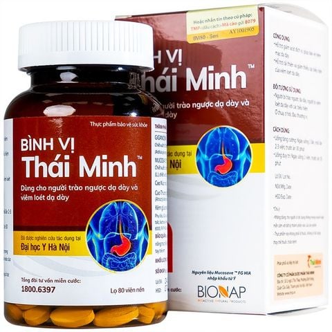 Viên Uống Bình Vị Thái Minh Hỗ Trợ Giảm Acid Dịch Vị & Bảo Vệ Niêm Mạc Dạ Dày 80 Viên