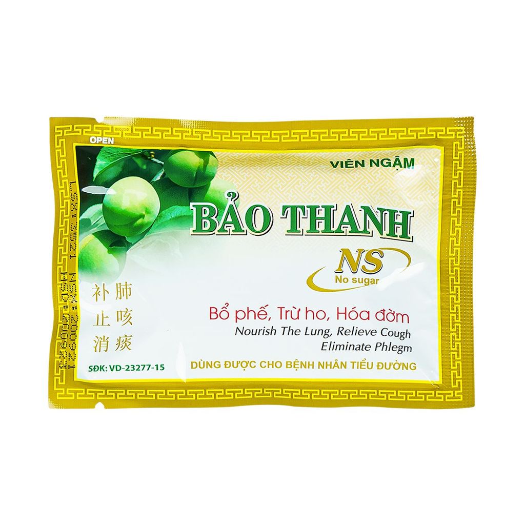 Viên ngậm Bảo Thanh Hoa Linh không đường - bổ phế, trừ ho, hóa đờm (20 vỉ x 5 viên)