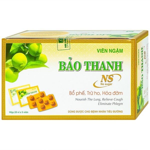 Viên ngậm Bảo Thanh Hoa Linh không đường - bổ phế, trừ ho, hóa đờm (20 vỉ x 5 viên)