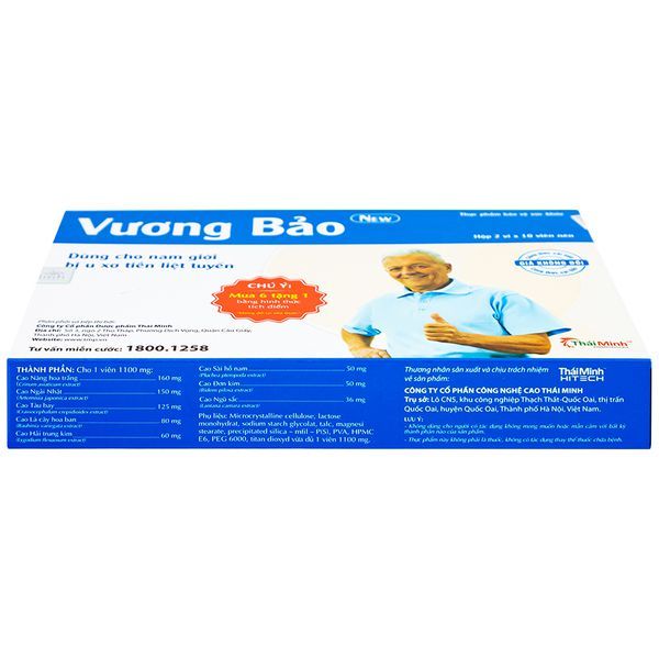 Viên uống hỗ trợ điều trị phì đại tiền liệt tuyến Vương Bảo 20 viên