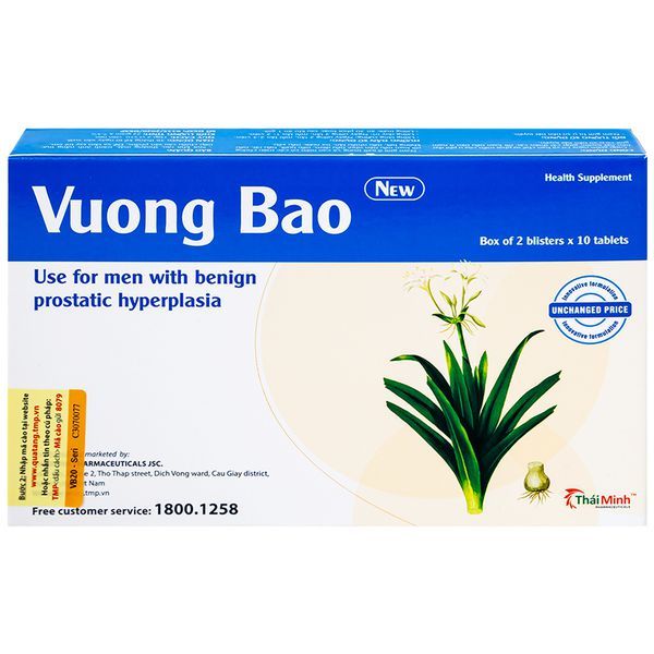 Viên uống hỗ trợ điều trị phì đại tiền liệt tuyến Vương Bảo 20 viên