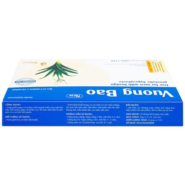 Viên uống hỗ trợ điều trị phì đại tiền liệt tuyến Vương Bảo 20 viên