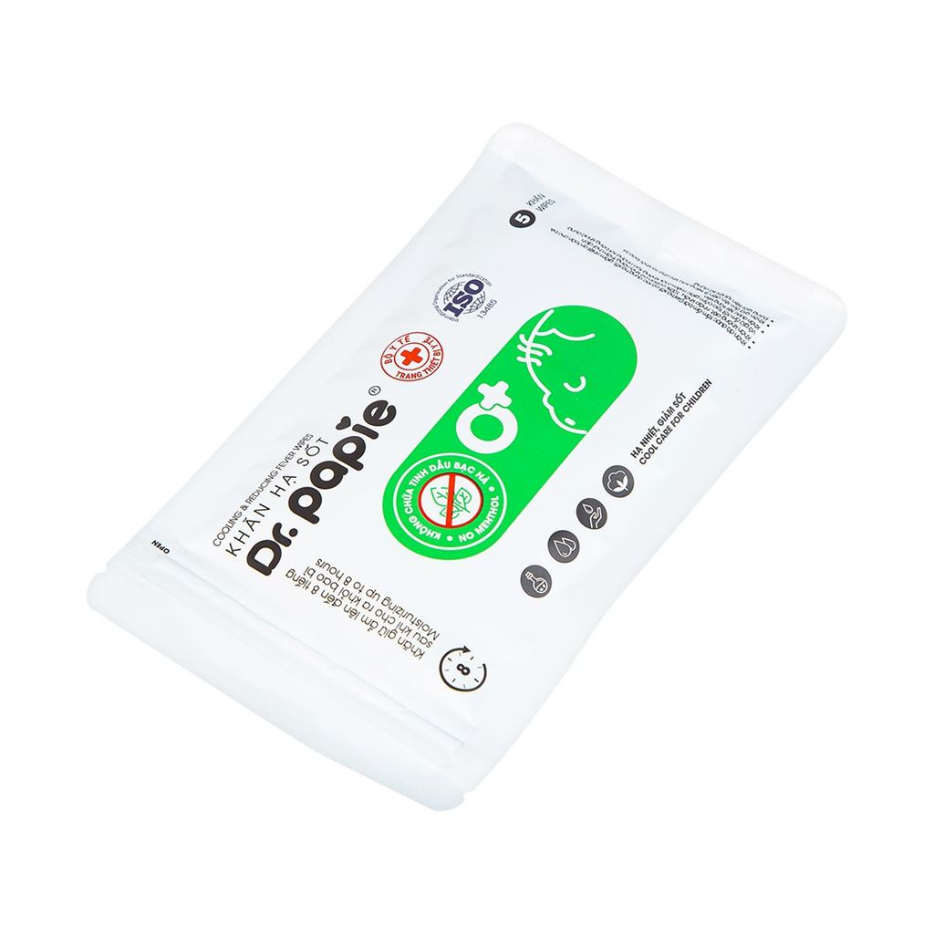 Khăn hạ sốt Dr.papie (5 túi*5 khăn)