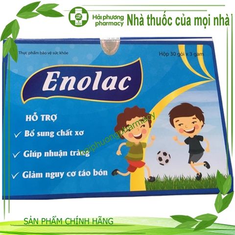 Enolac giúp bổ sung chất xơ giúp nhuận tràng, hỗ trợ giảm nguy cơ táo bón( hộp 30 gói)