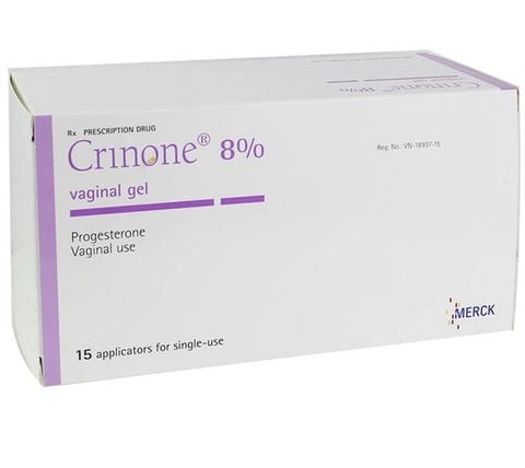 Gel Crinone 8% Merck điều trị các rối loạn liên quan đến sự thiếu hụt progesterone (15 ống)