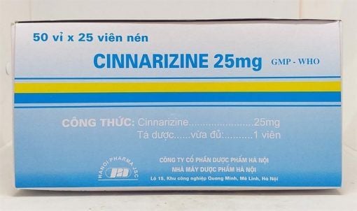 Thuốc Cinnarizine -Hộp 50 vỉ x 25 viên