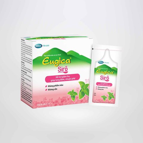Siro thảo dược Eugica giúp giảm ho, tiêu đờm, làm dịu các tình trạng đau rát họng, khản tiếng ở những đối tượng: