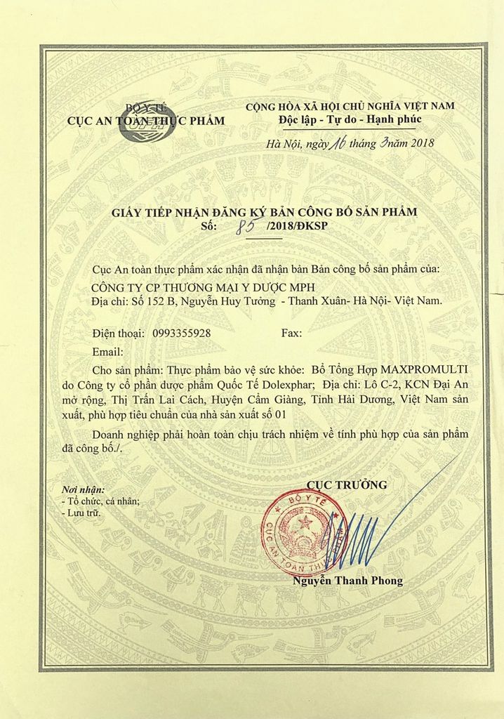 Viên bổ tổng hợp Maxpromulti bồi bổ sức khỏe, tăng cường hệ miễn dịch - Hộp 100 viên