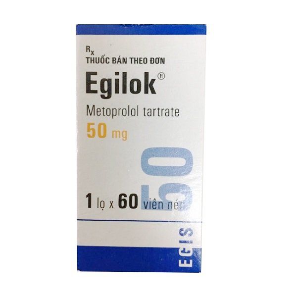 Thuốc Egilok 50mg Egis Pharma điều trị tăng huyết áp, đau thắt ngực (60 viên)